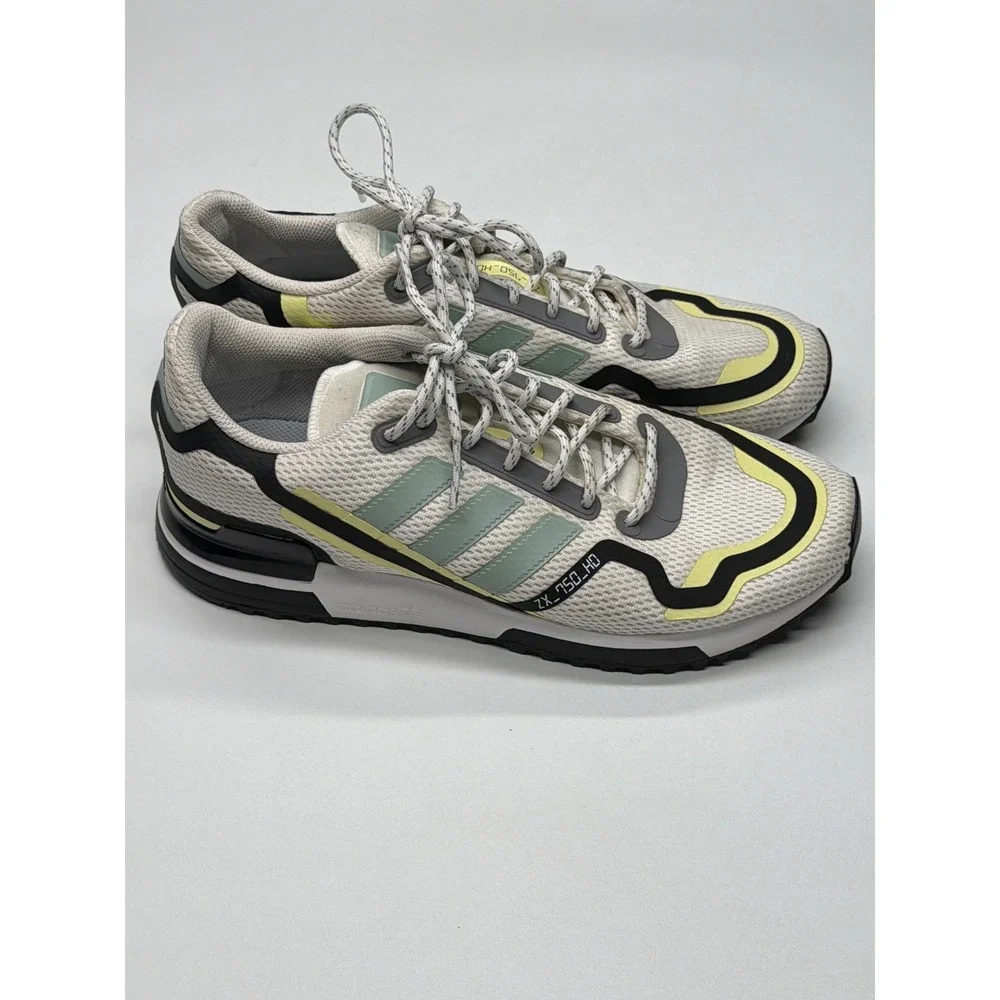 Adidas ZX 750 HD Men's Sneakers Off White Light Green Black Yellow Size 9